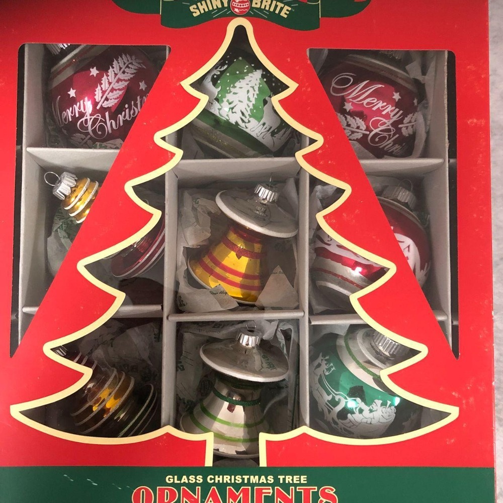 Christopher Radko Shiny Brite Glass Ornaments Vintage 1940s Design MCM Nostalgia